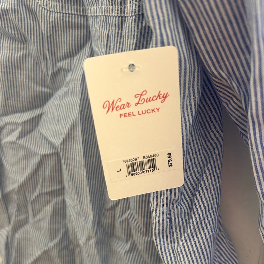 Lucky Brand Light Blue Striped Button Down Shirt - Picture 4 of 4